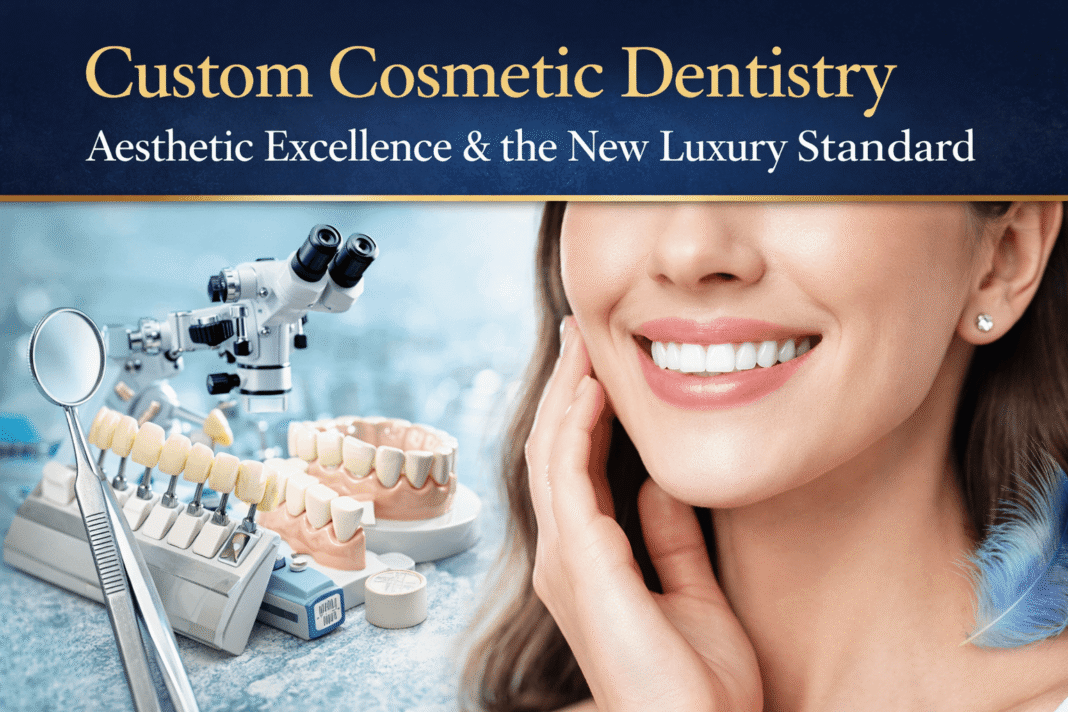 Custom Cosmetic Dentistry – Aesthetic Excellence & Luxury Smile Design Custom cosmetic dentistry showcasing aesthetic excellence and luxury smile design